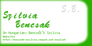 szilvia bencsak business card